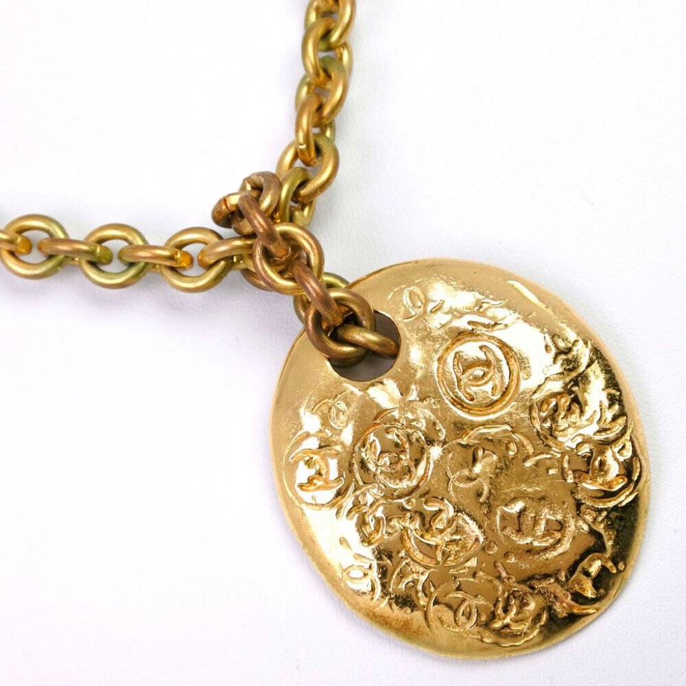 CHANEL COCO Mark Necklace gold Plated Gold Women